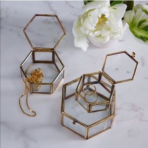 Nesting Golden Glass Shadow Boxes (Set Of 3)
